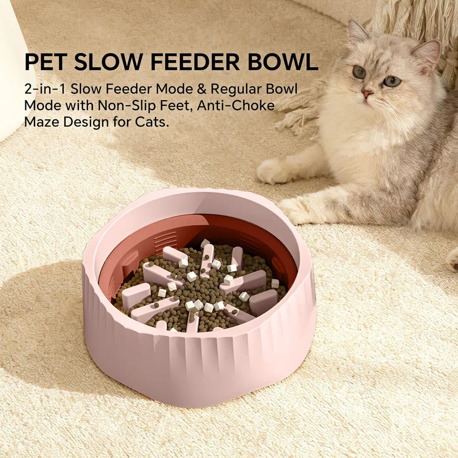 2-in-1 Switchable Slow Feeder Dog Bowl
