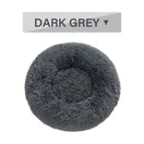 Fluffy Donut Dog Bed Warm Plush Calming Pet Cushion