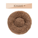 Fluffy Donut Dog Bed Warm Plush Calming Pet Cushion